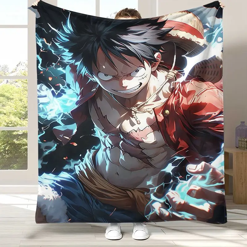 3D Anime Zoro One P-Piece Straw Hat Pirates Soft Flannel Throw Blanket,Cozy Warm Blanket for Bed,Sofa,Living Room,Picnic,Camping