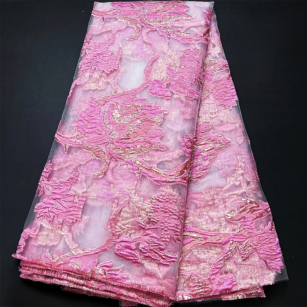 African Lace Fabric Beautiful Design Organza Lace Fabric French Net Tulle Lace Fabric Nigerian Sequins Lace For Dress COP-0015