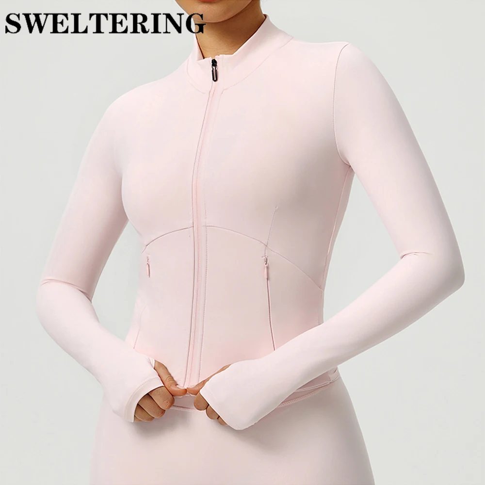 

Yoga Long Sleeve Women Fitness Yoga Shirts Gym Workout Top Zipper Sports Jacket Running Cycling Shirts Female Push Up Sportswear