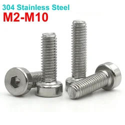 5/10/20/50pcs M2 M2.5 M3 M4 M5 M6 M8 M10 DIN7984 304 Stainless Steel Hexagon Hex Socket Thin Short Low Cap Head Screw Bolt