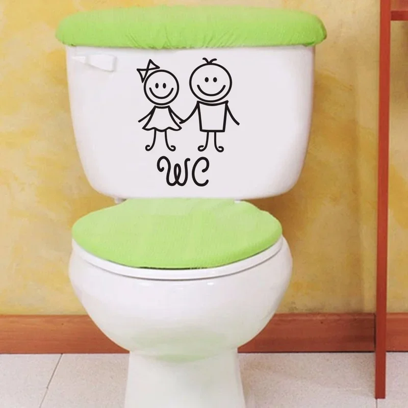 مضحك الحمام المرحاض ملصقات الاسلوب المناسب الفينيل ملصقات الباب #5
