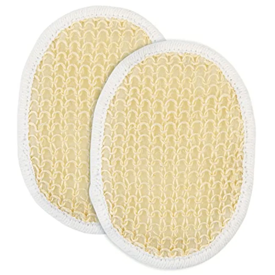 

Natural Exfoliating Loofah Pads for Face and Body, Soft Weave Facial Scrubber, Gentle Sisal Cleanser Sponge, Bath and Shower Ex