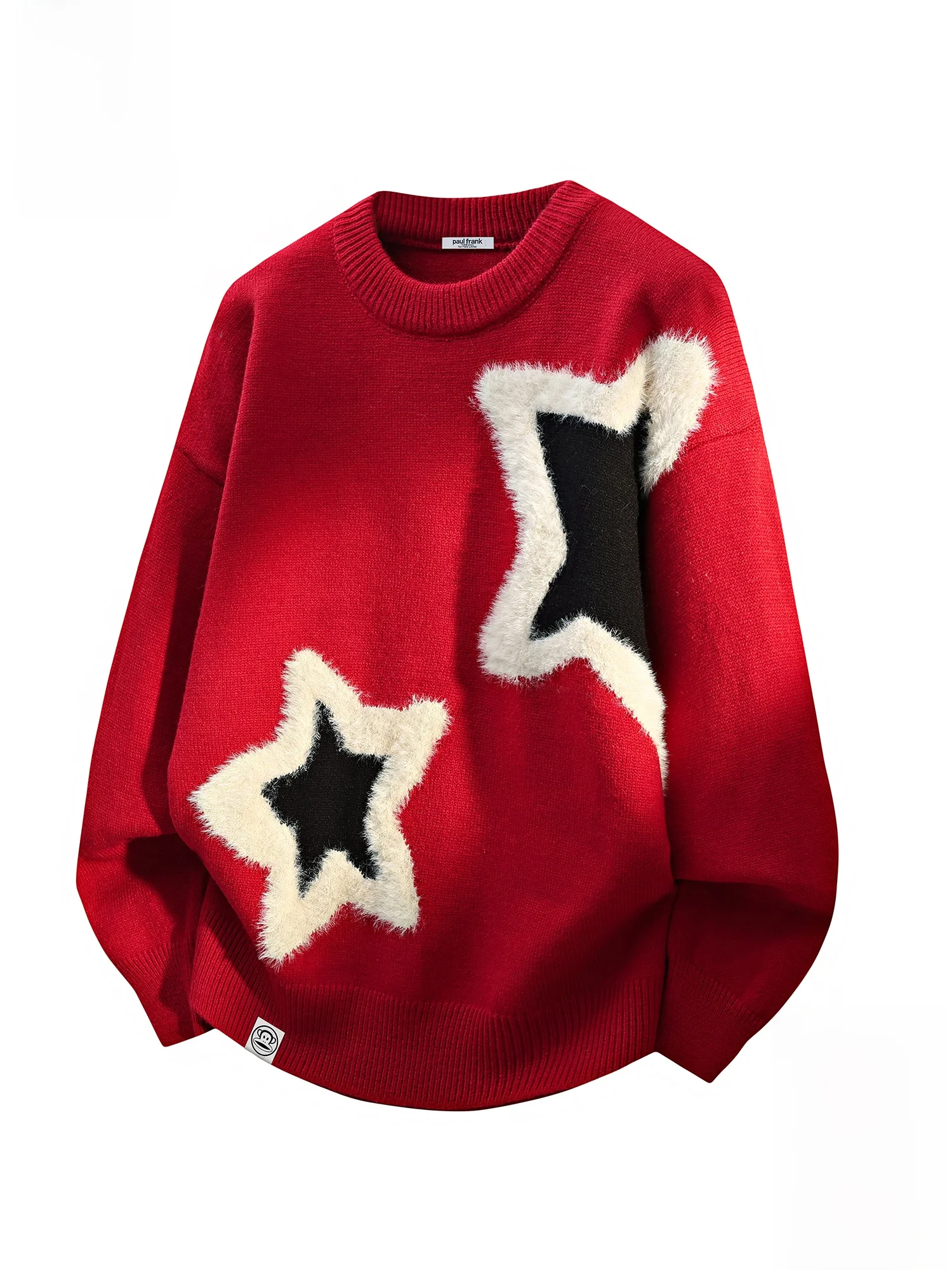 

PaulFrank Lazy Sle Men's Sweater Winter Loose Casual Warm New Top Star Pattern Large Mouth Monkey Soft Polyester Blend