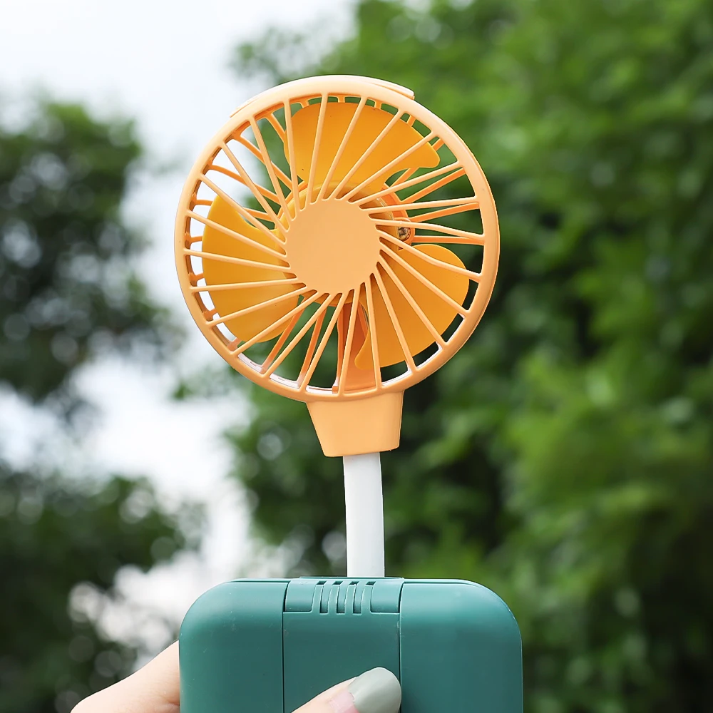 Mini Handheld Portable Cooling Fan USB Rechargeable Silent Office Table Laptop Power Bank Outdoor Desk Adjustable Cooler Fans