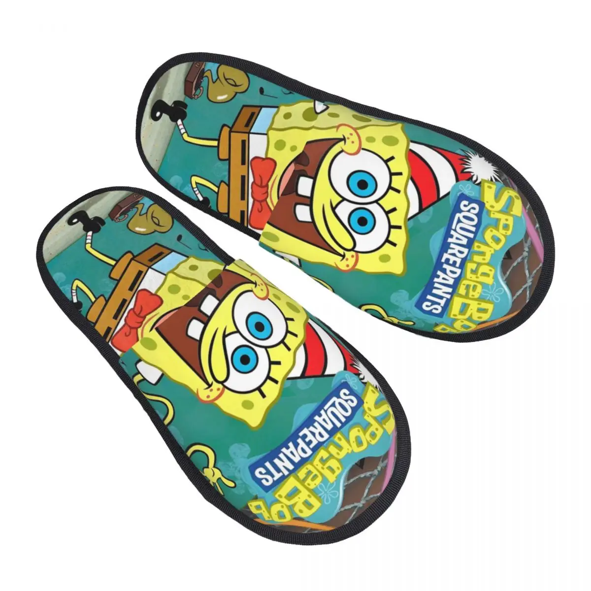 SpongeBobed Cartoon Anime Plush Slippers Living Room Soft Memory Foam Slides Anti Slip