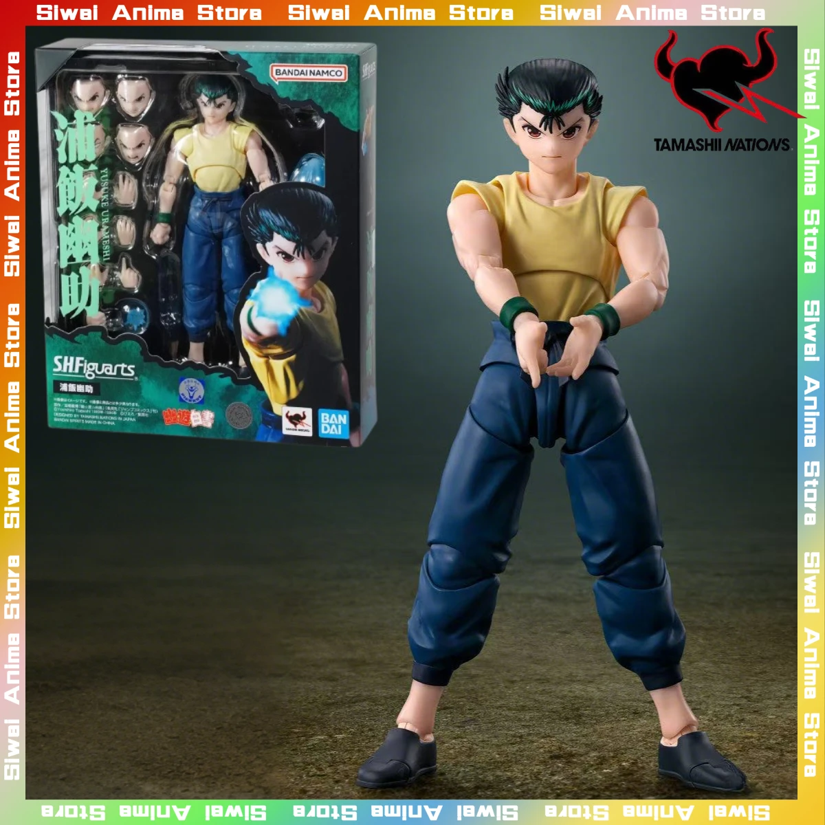 Origina Bandai YuYu Hakusho Yuusuke Urameshi S.H.Figuarts SHF Anime Action Figure Collection Figurine Model Toys Birthday Gifts