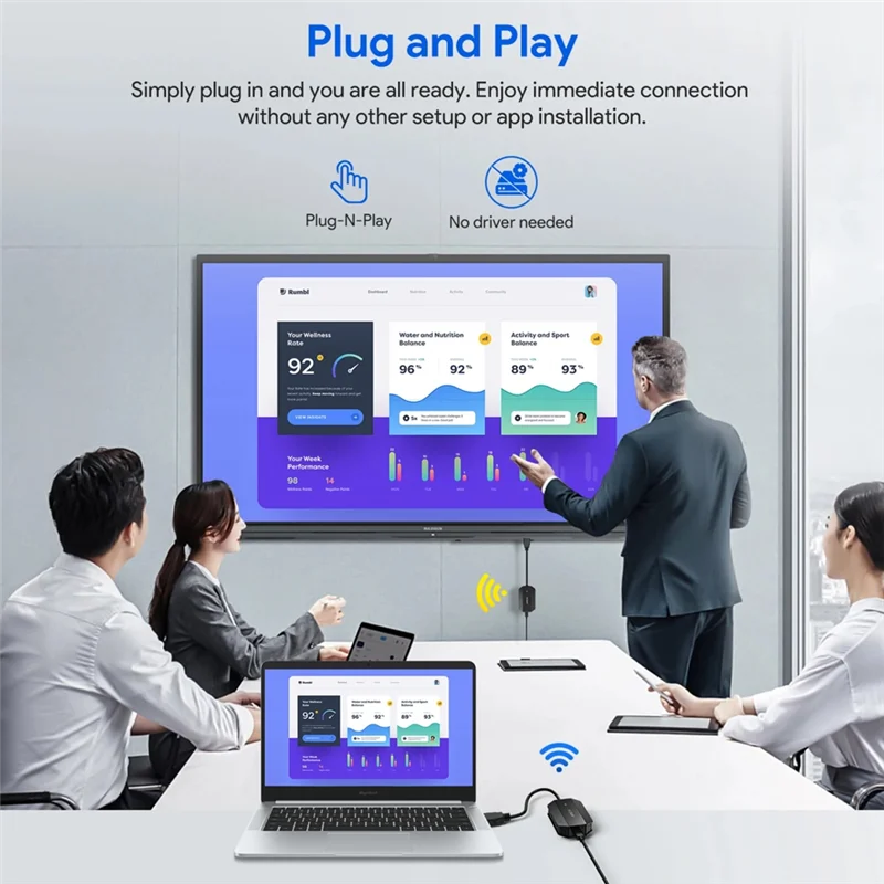 

Superior--Compatible Transmitter Receiver AV Adapter Wireless For Laptop TV Projector Monitor