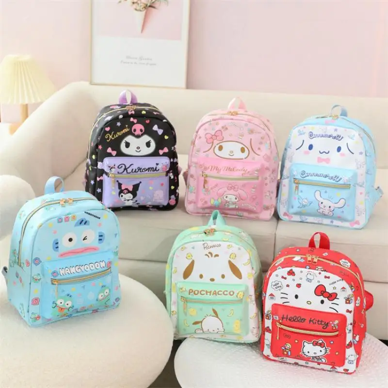 

Милый аниме Kuromi Cinnamoroll мультфильм Sanrio Милый мой Мелодия Hello Kitty рюкзак для хранения ПУ Повседневный маленький рюкзак дорожная сумка