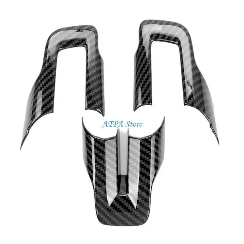 U13C 3x Kohlefaser-Auto-Lenkradknopf-Aufkleber, Verkleidung für Fahrzeugbesitzer