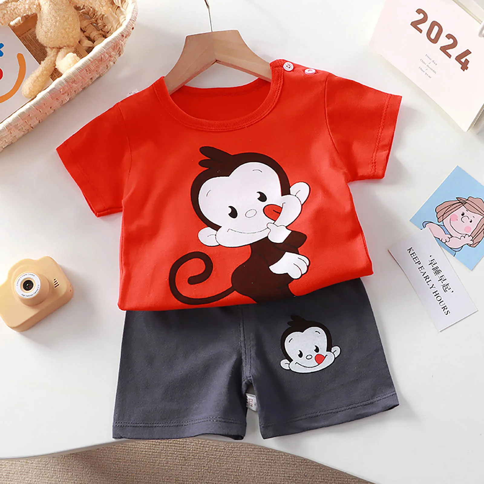 

Casual Fashion Tshirt+Shorts 2 Piece/Set For Boys Child Crewneck Tops Hot Selling Summer Clothes Baby Short Sleeve Tracksuits