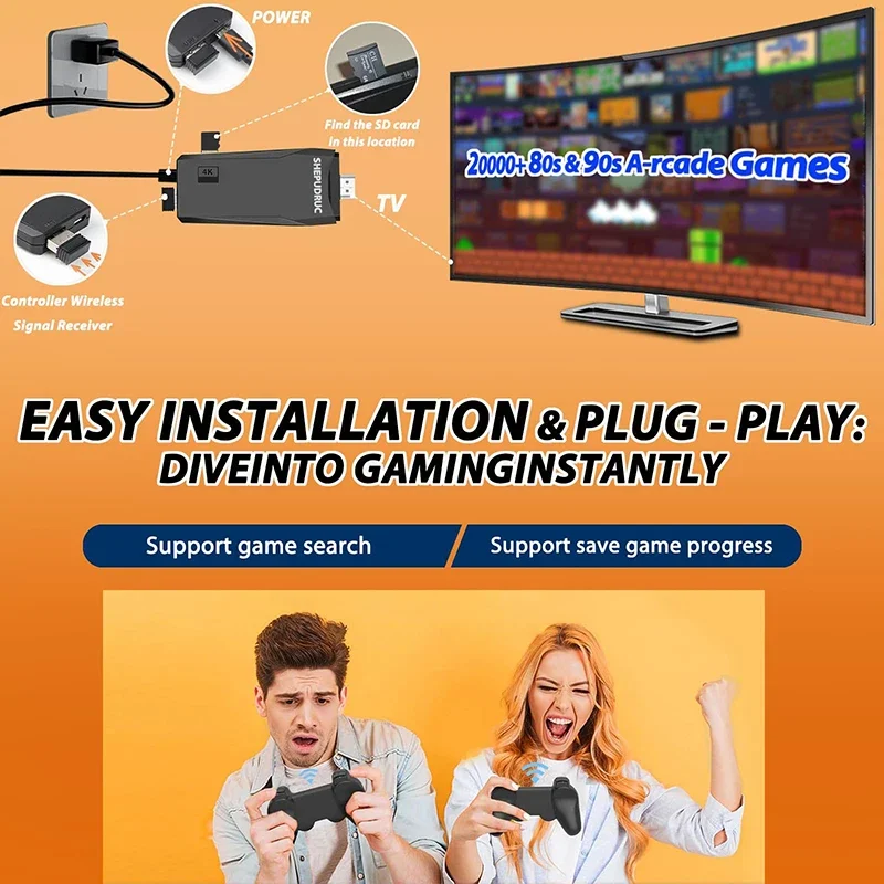 20000 ألعاب 4K جديد لعبة فيديو وحدة التحكم 2.4G وحدة تحكم لاسلكية المحمولة لعبة التلفزيون عصا الرجعية يده لعبة لاعب لعيد الميلاد هدية #3