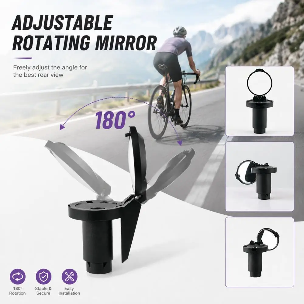 Fahrradlenker Endspiegel Fahrrad Rückspiegel HD Spiegel 360° ° Drehen Sie konvexe MTB Rennrad Lenker Spiegel Fahrradzubehör – Detail 6
