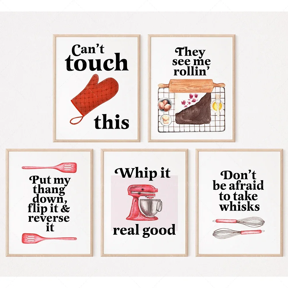 Pósteres con citas divertidas para hornear, citas de pepinillos de comida, Vodka divertida, impresiones obsesionadas de vino, arte de pared de queso y vino de sushi, Rap de cocina divertido