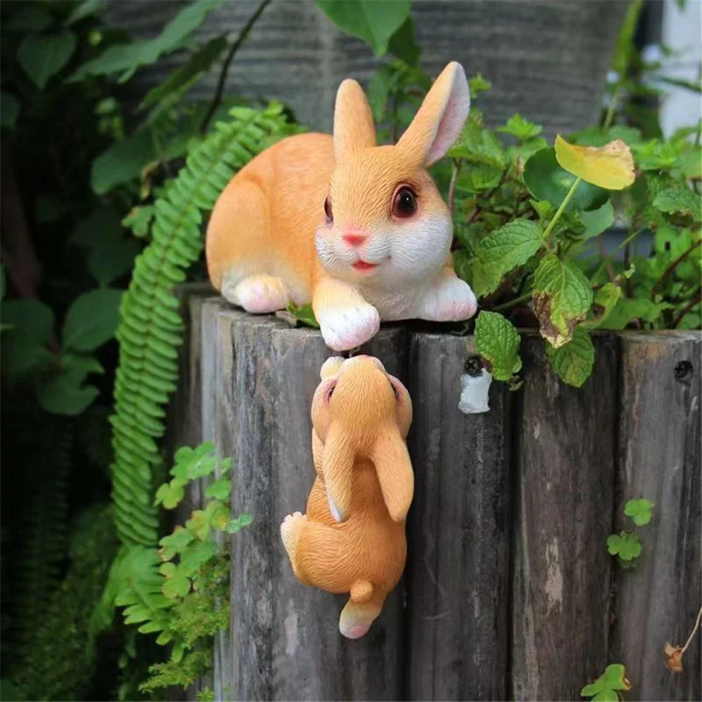 Maternal Love Animal Figures Vertical Hanging Family Rescue Cat Squirrel Rabbit Craft Home Desktop Decoration Garden Steps Decor