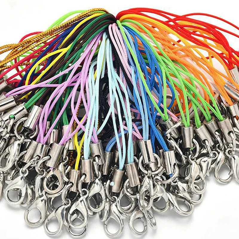 10-60Pcs Lanyard Lariat Strap Cords Lobster Clasp Rope Keychain Hooks Mobile Set Charms Keyring Pendant Key Ring Accessories