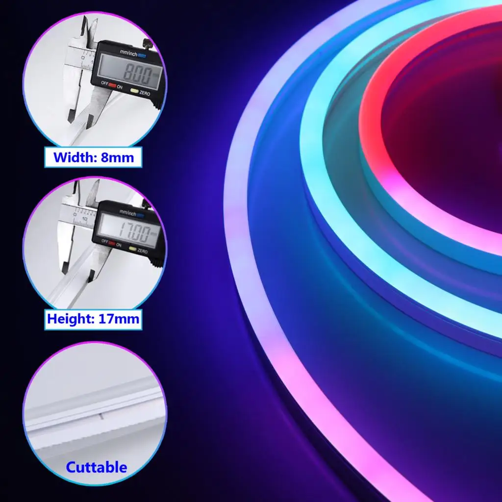 LED النيون قطاع ضوء تويا الذكية واي فاي APP 24 فولت RGBIC عكس الضوء Dreamcolor WS2811 مطاردة تأثير الموسيقى النيون تسجيل الديكور مصباح