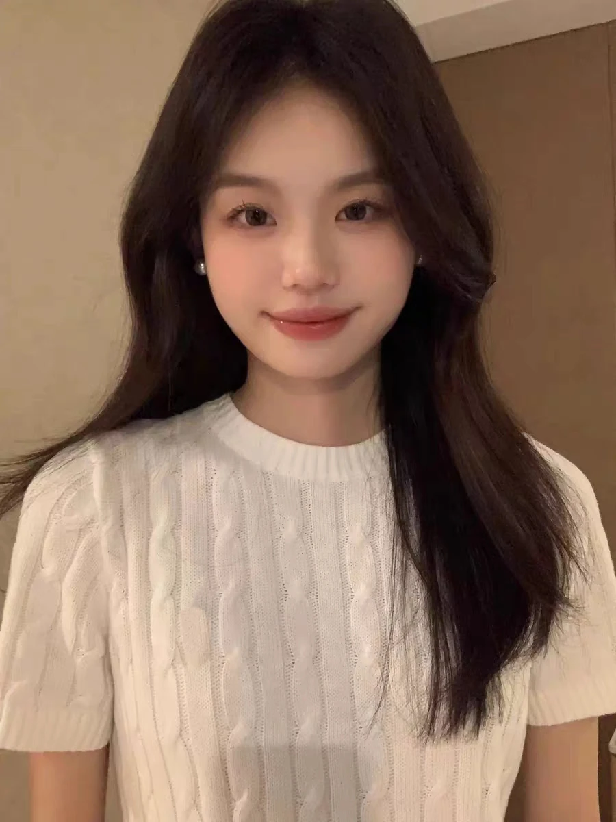 

100% кашемировый шерстяной свитер с круглым вырезом, серый, с короткими рукавами, женский топ Joker