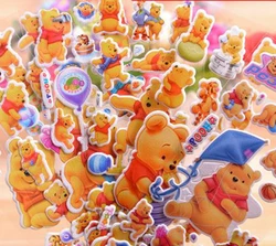 Pegatinas 3D de dibujos animados de Winnie the Pooh para niños, pegatinas de PVC para álbum de recortes, juguetes de fiesta, regalo para niños y niñas, 1/612 hojas por paquete