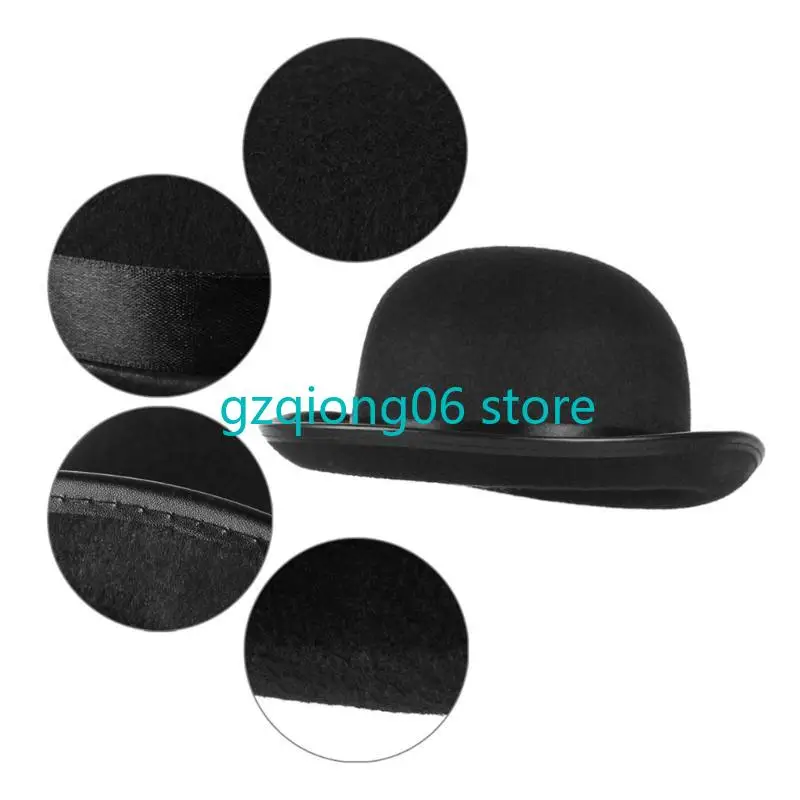 K3NF حفلة الهالوين العصر الحديث قبعة لباد شارب صناعي ربطة عنق لوازم الأداء #5