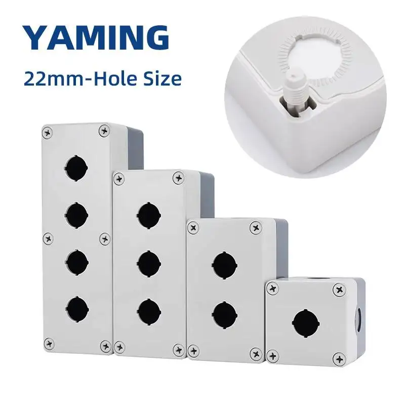 22mm Hole Size 1/2/3/4P Waterproof IP65 Control Button Switch Heighten Type Outdoor Enclosure Box ABS Shell