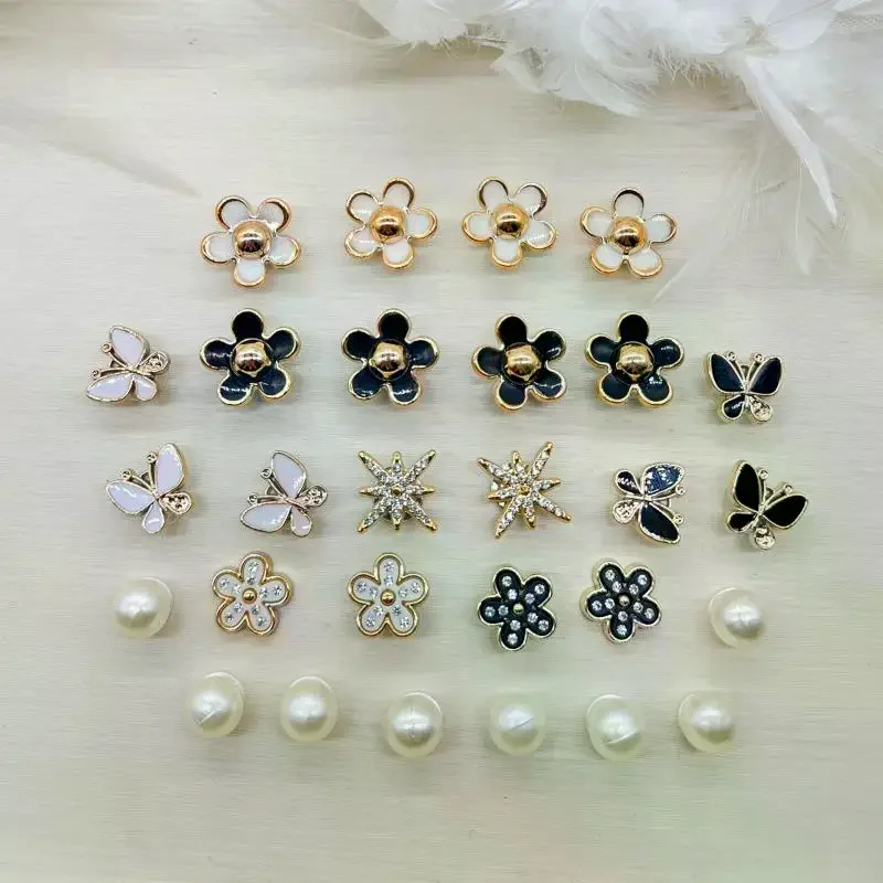 3D Cute Pearl Shoe Charms Set For Slide Sandals Garden Shoes DIY Clogs Decoration Shoe Buckle Pins Shoe Decoration Gifts