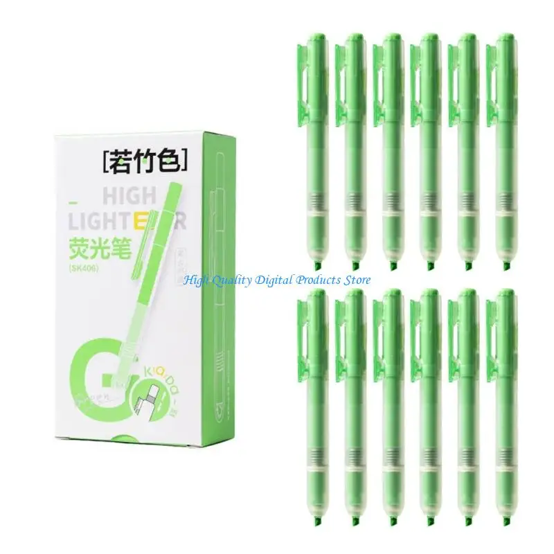 

U2JE 12 шт. студенческие флуоресцентные маркеры для учебы, красочные, нежные для глаз потоки жидких чернил для учебников, и