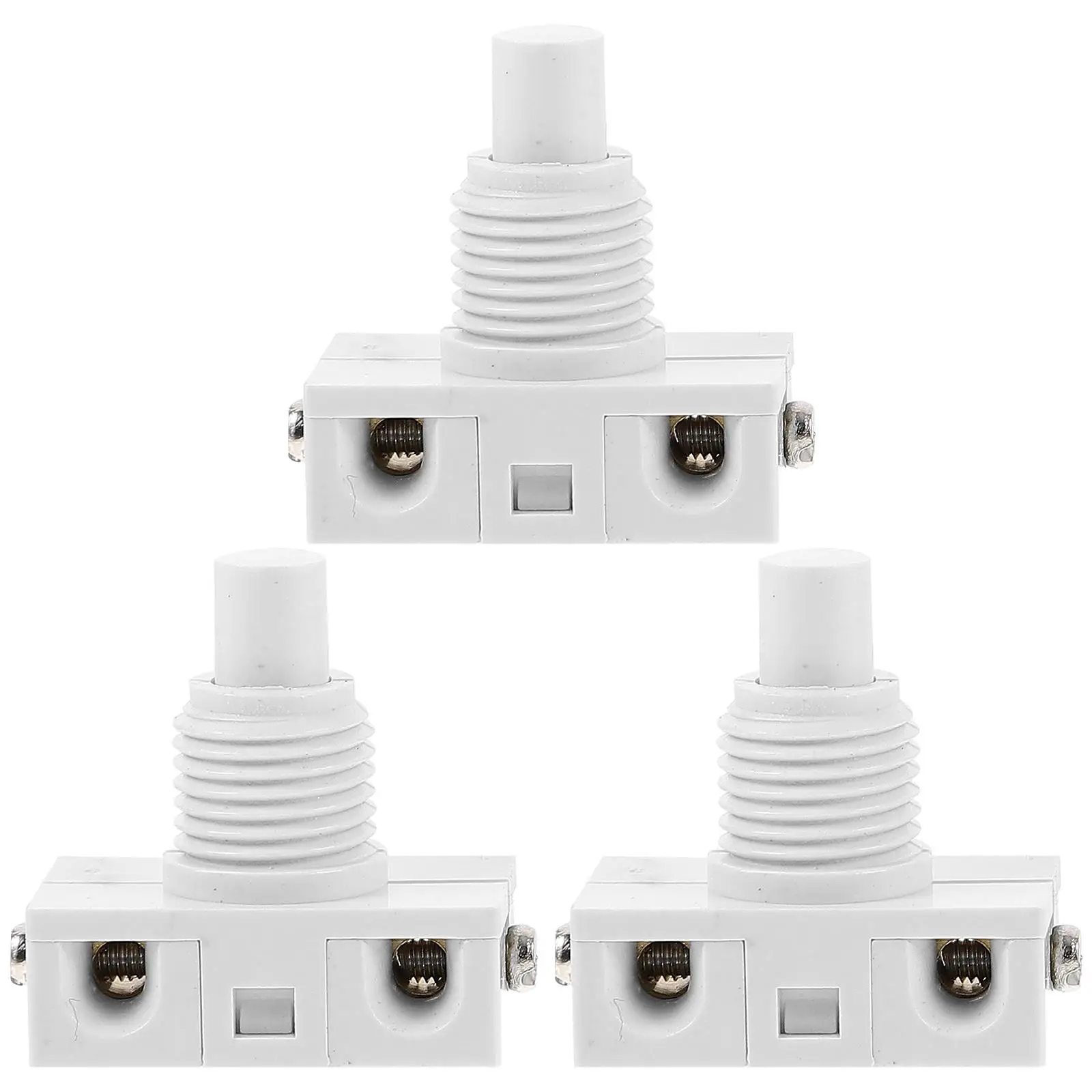 3 Pcs Self locking Push Button Compact Easy Installation Projects Electrical Equipment Ceiling Fan Speed