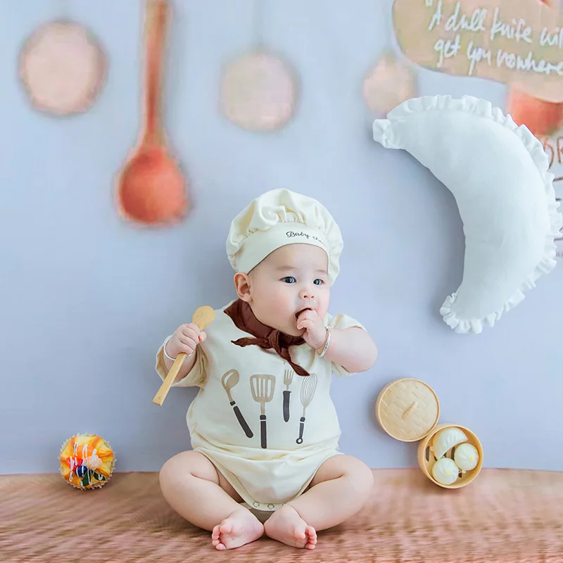 Childrens photography clothing little chef baby one month one hundred days one year old photography theme 아기 코스프레  신생아