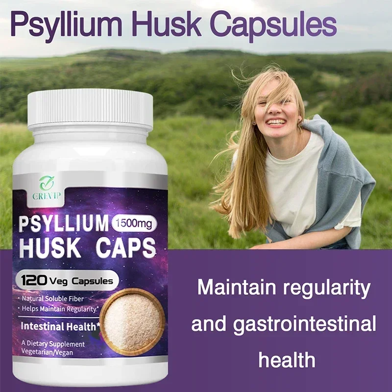 

Psyllium Husk Capsules - Support Intestinal Health, Promote Digestion and Absorption, Relieve Bloating, and Enhance Immunity