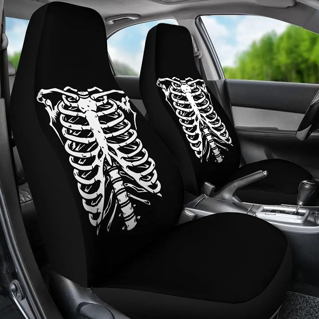 

Halloween Skeleton Skull Front Car Seat Covers Car Seat Protector for Women Men Auto Seat Covers Set of 2 Fit Most Vehicle Cars