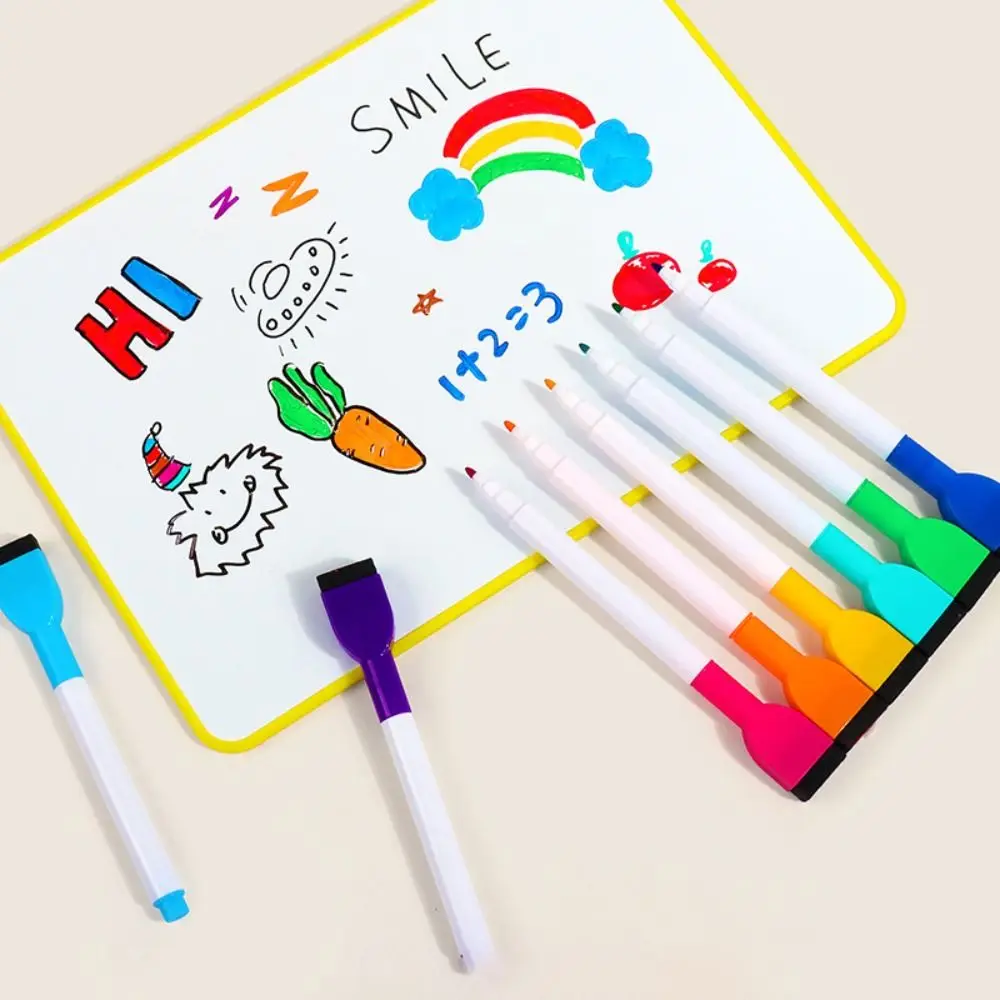 Portable Colorful Whiteboard Marker Magneticless Erasable Drawing Pen Multi-purpose Multifunction Marker Pen School White Board