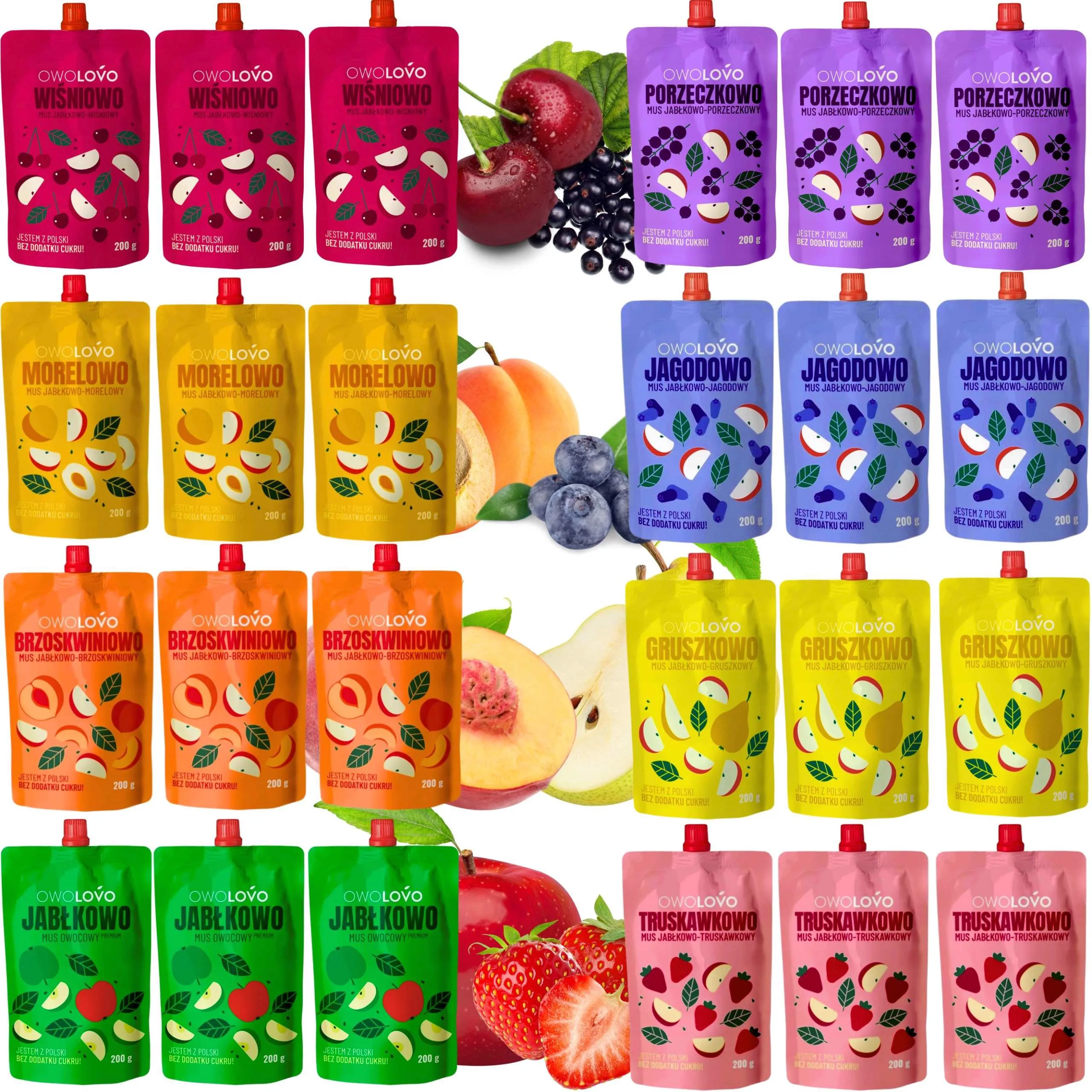 Owolovo Mix musów owocowych 200 g x 24 sztuki