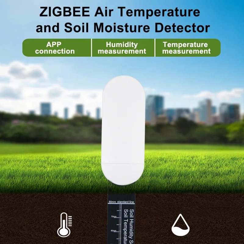 

Tuya Zigbee Soil Tester Moisture Temperature Humidity Sensor Wireless Earth Hygrometer for Planting Garden Potted Lawn