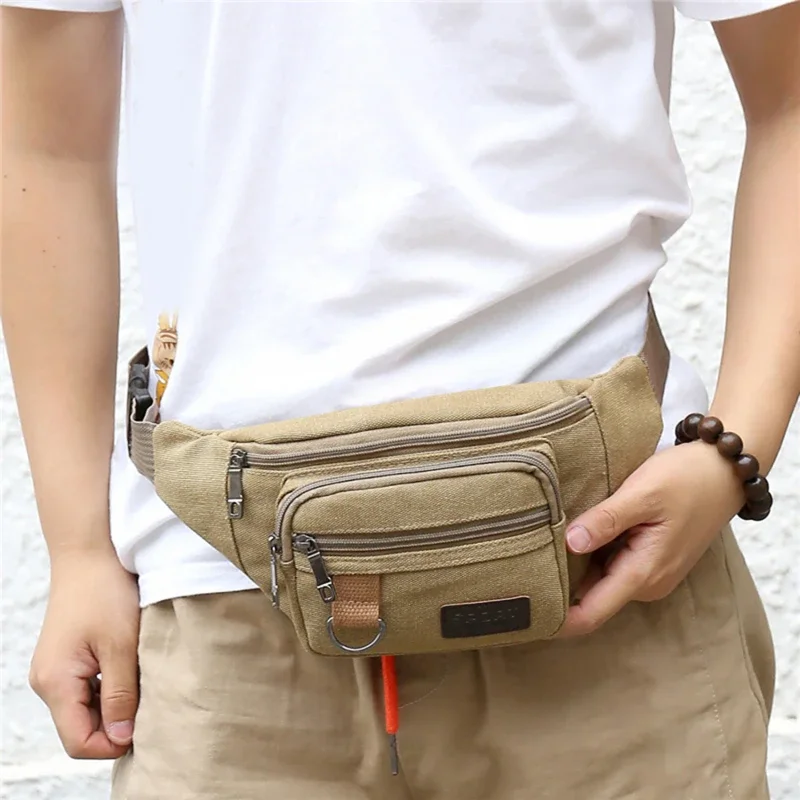 Chest Bag Canvas Waist Bag Women Men\'s Belt Bag Fashion Bum Bag Travel Purse Bag for Phone Pouch Pocket Hip Bag Waist Pack Male