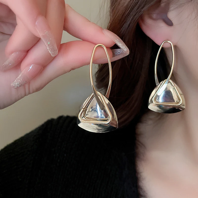 Geometric Metal Hollow Triangle Drop Earrings For Women Personality Dangle Earring Exaggerated punk Jewelry Gifts