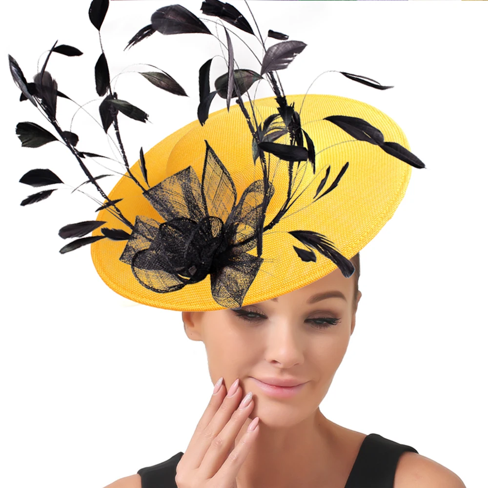 Damen Party Großer Zylinder 30 CM Größe Deby Cocktail Damen Chapeau Kappe Braut Hochzeit Fascinator mit Blumen Haaraccessoires – Detail 13