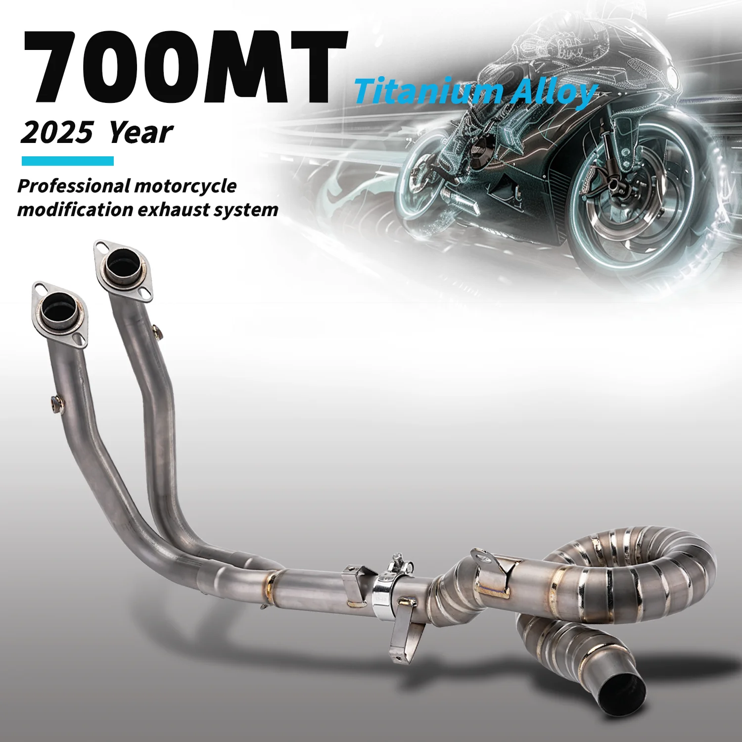 

For CFMT 700MT Motorcycle Exhaust System Modification full titanium alloy Front Middle Spin Link exhaust 700MT 2025 years