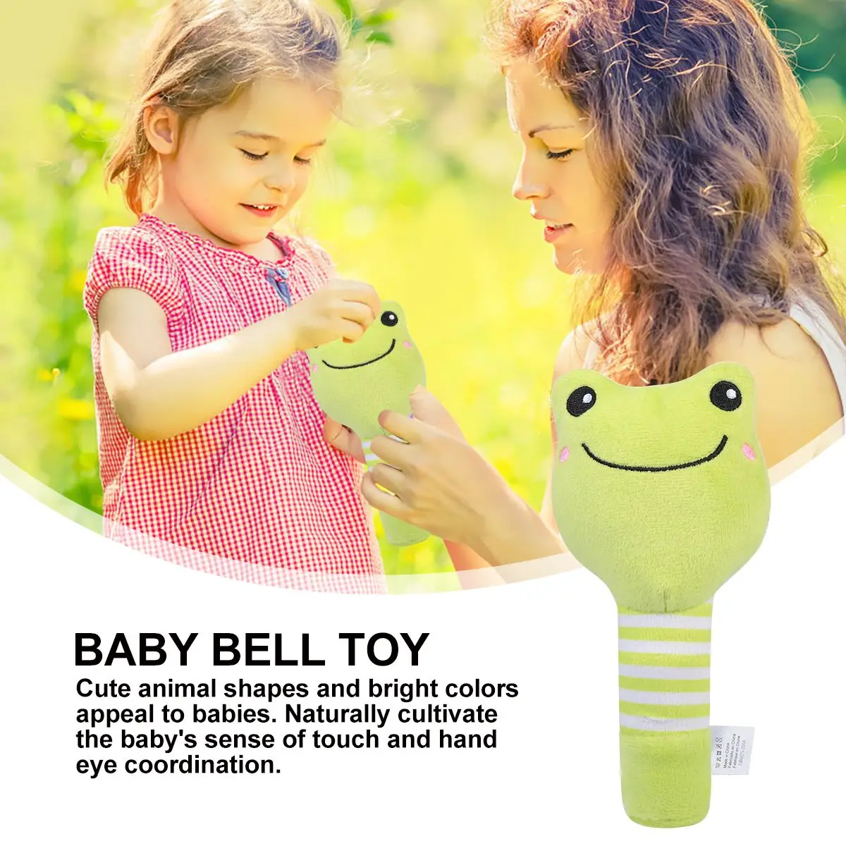 Soft Animal Design Baby Handbell Stick Sound Hanging For Infant Soothing Entertainment