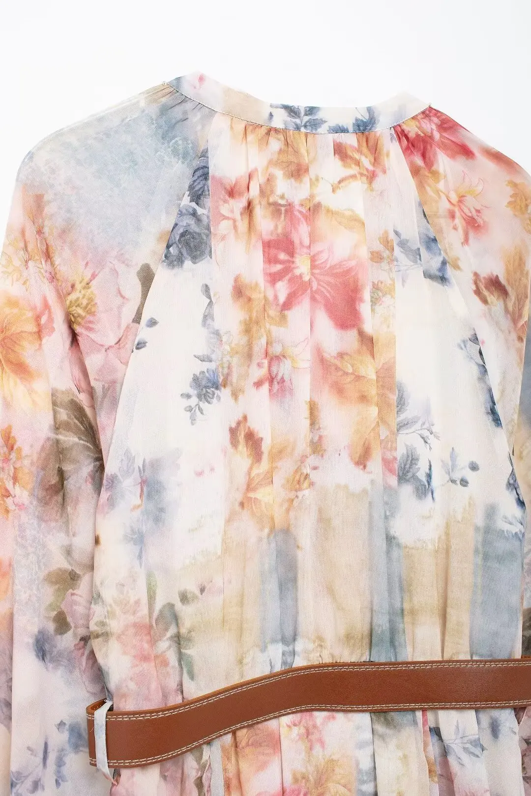 Tangada 2024 Women Flowers Print Long Dress Female Long Sleeve A-line Dress BE0375