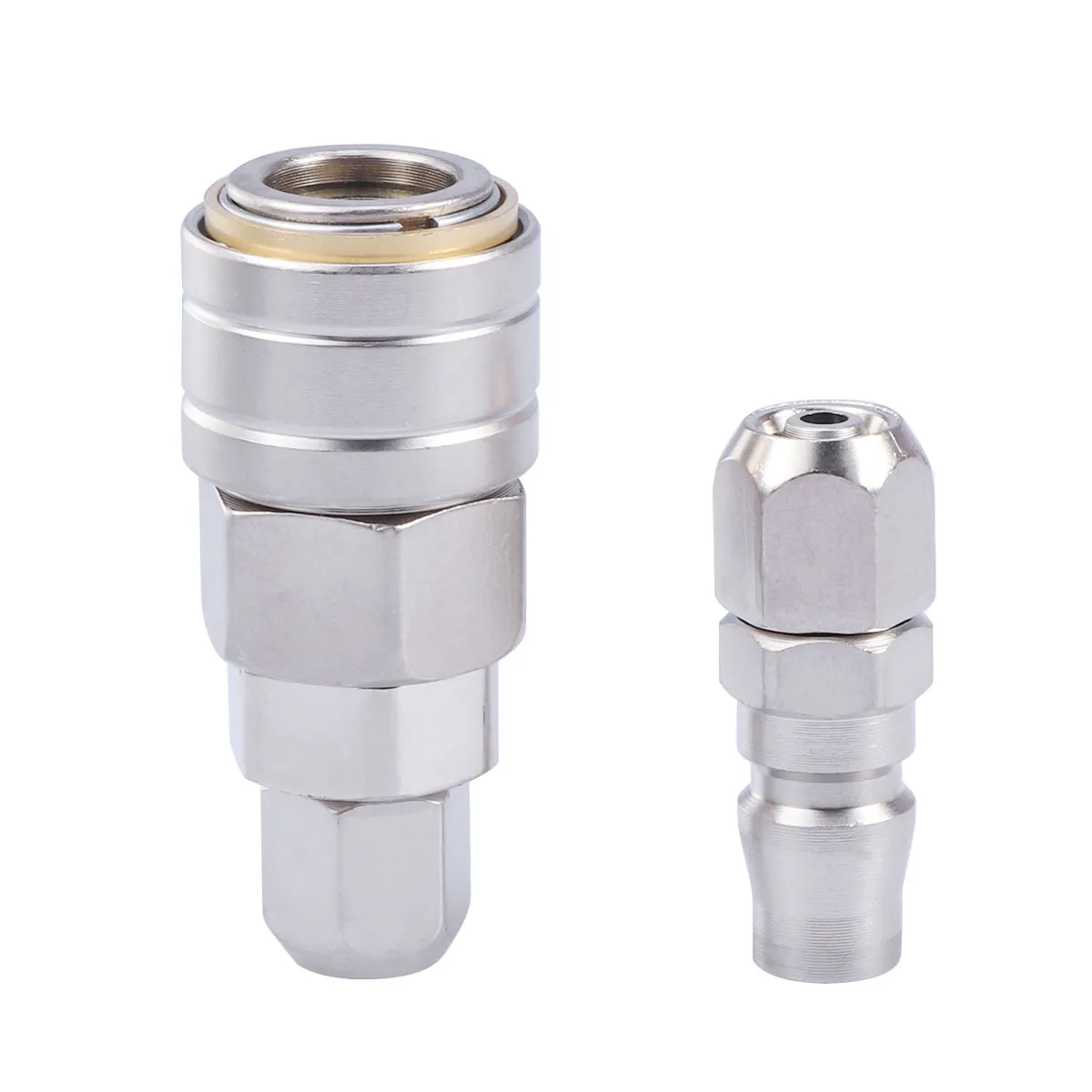 

Air Hose Coupler High Pressure Heat-Treated Steel Quick Connect Fittings For Air Compressor Tools Double Sealed Brass Lock