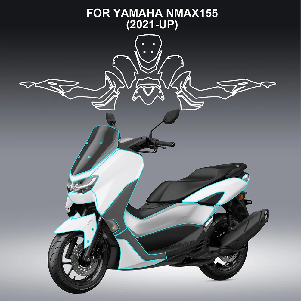 

Motorcycle Fairing Protective Film for Yamaha NMAX 155 2021-2024 TPU Paint Protection PPF Anti-scratch NMAX155 Invisible Set