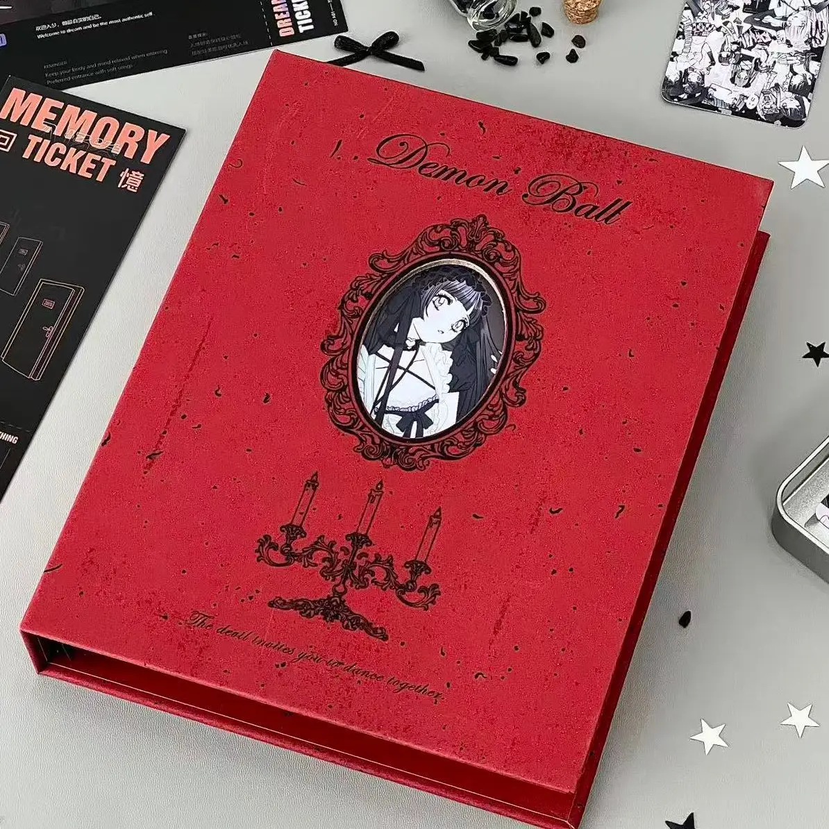 Castle Starry Hard Shell A5 Four Palace Grid Loose Leaf Card Album 3 Inch Small Card Polaroid Storage Album Diary Notebook