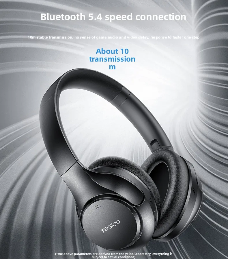 Słuchawki komputerowe Yesido EP09, słuchawki gamingowe nauszne, redukcja szumów ENC, słuchawki Bluetooth z ANC, bezprzewodowe