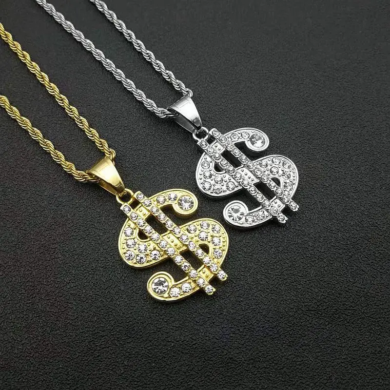 

HIPHOP Jewelry - Steel - Diamond dollar pendant necklace