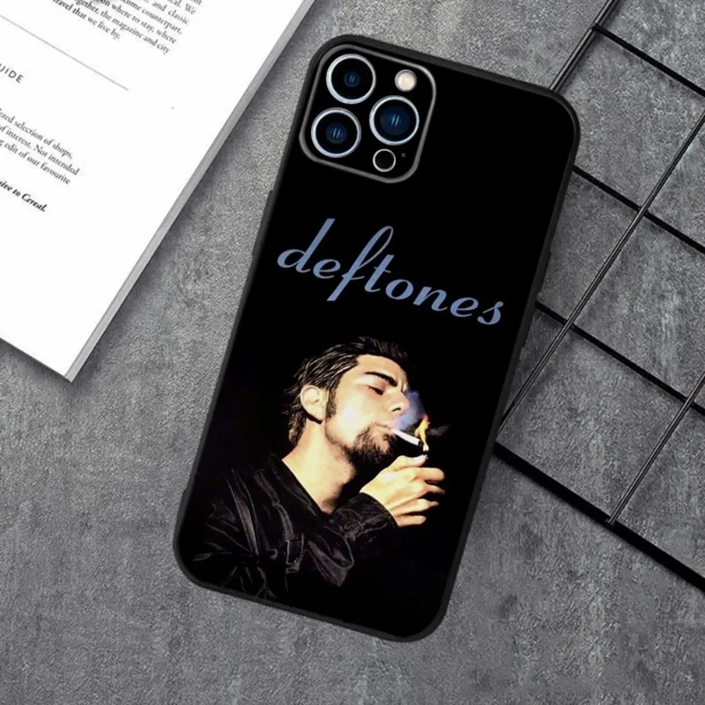 Band D-Deftones Phone Case For Apple iPhone 15,14,13,12,11,XS,XR,X,8,7,Pro,Max,Plus,mini Silicone Black Cover
