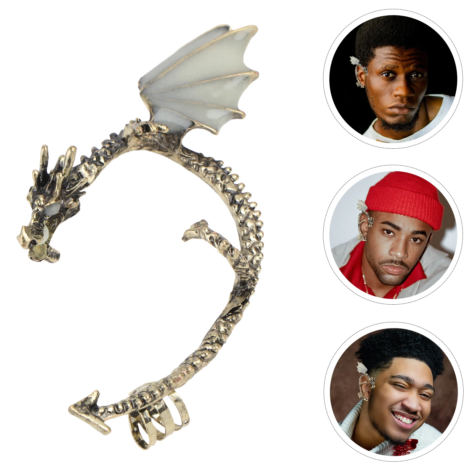 

Luminous Ear Clip Unique Creative Lightweight Metal Earring Jewelry Punk Hook Decorative Ear Accessories for Men