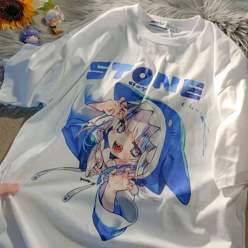 Anime T-shirt Oversized t-shirt Kawaii Y2K tops loose girls boys 2022 Summer Fashion printed o-neck Short-Sleeve Streetwear Top