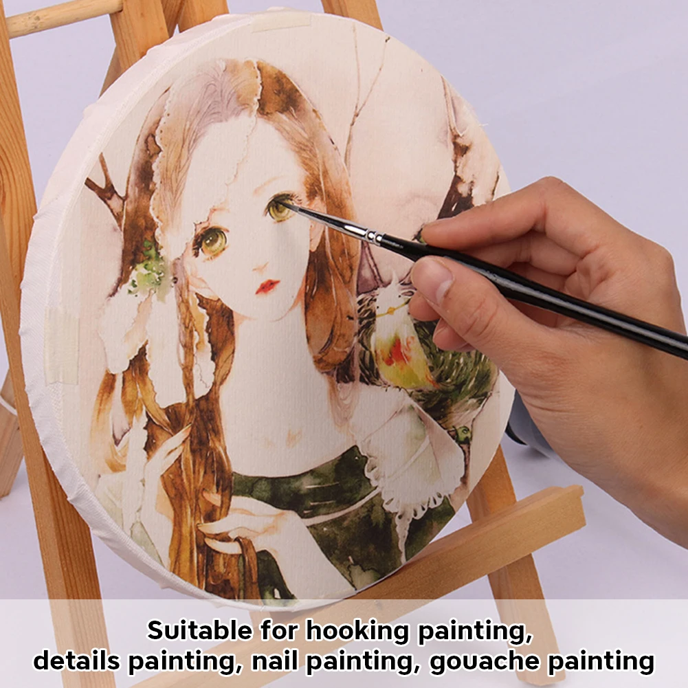 Detalhe Conjunto de Escova para Aquarela Prego, Fine Portátil, Artista Minúsculo Kit Pincéis Pintura, Acessórios em miniatura, 15PCs