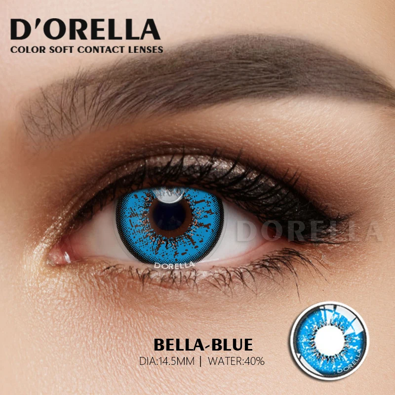 D\'ORELLA 1Pair(2pcs) Coloured Contact Lenses for Eyes Yearly Red Colored Lenses Green Blue Cosmetics Pupils Colored Contact Lens