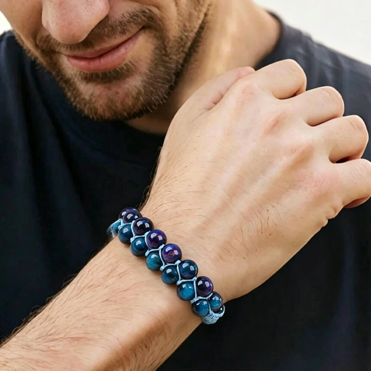 Herren-Armband aus natürlichem Citrin, gewebtes Armband, roher gelber Kristall, zieht Reichtum, Fülle, Heilstein, Schmuck, Geschenk für männliche Geschäftsleute – Detail 28